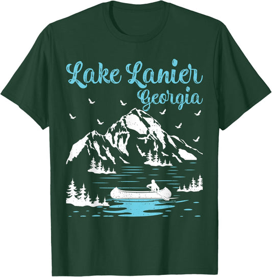 Summer Vacation Retro Georgia Lake Lanier Women Kids T-Shirt - T-Shirt | Forest