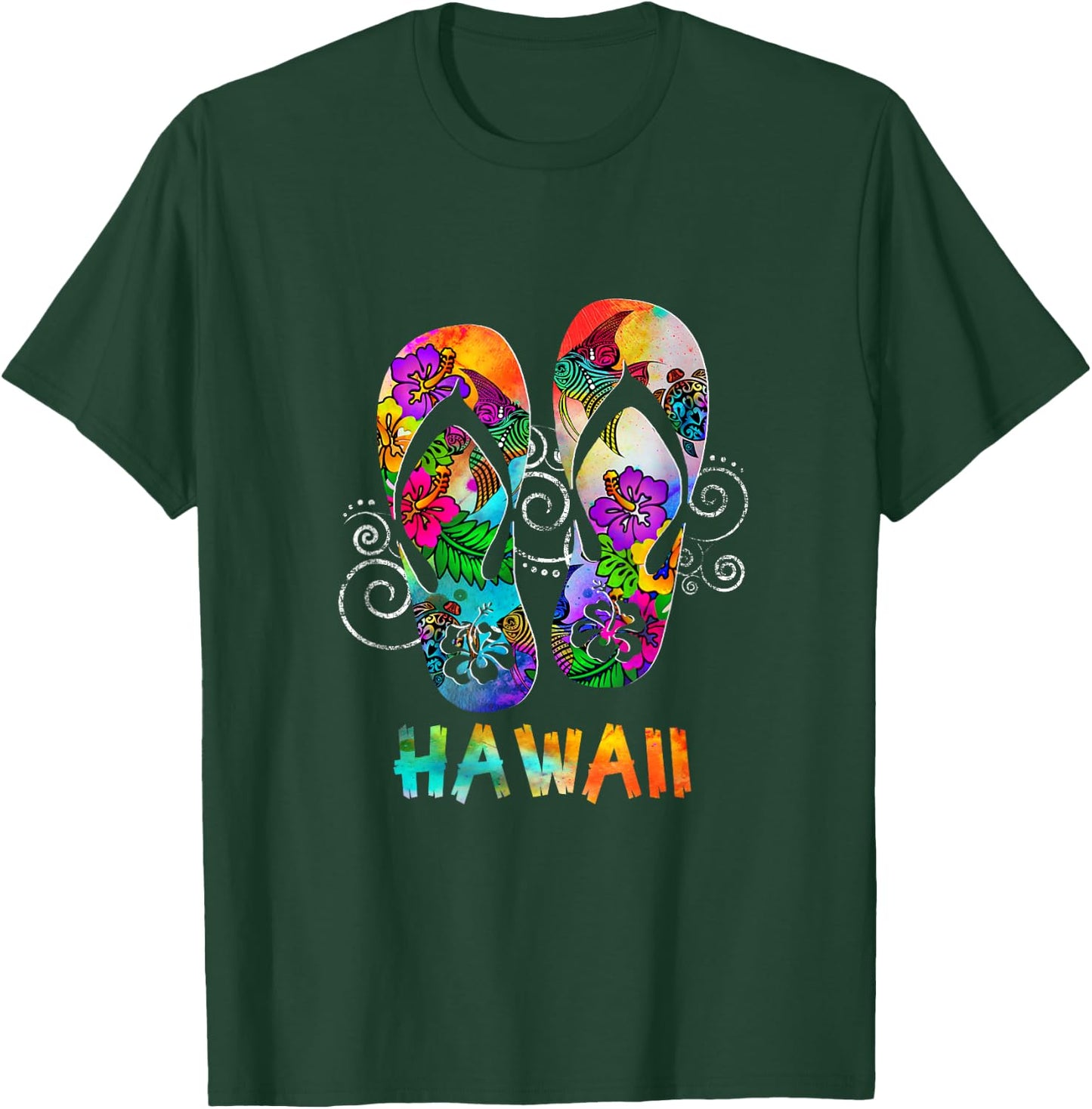 Cute Hawaii Beach Flipflops Hawaiian Island Cruise Vacay T-Shirt - T-Shirt | Forest