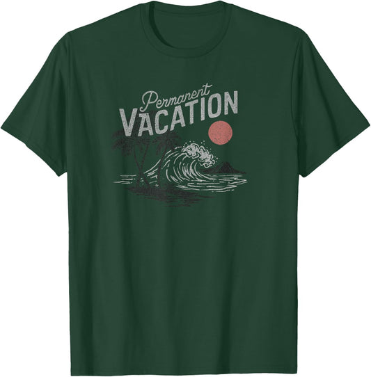 Trendy Permanent Vacation Palms & Island Scene T-Shirt - T-Shirt | Forest