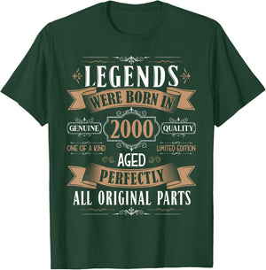 Legends Born In 2000 25th Birthday 25 Years Old Bday Men T-Shirt - T-Shirt | Forest