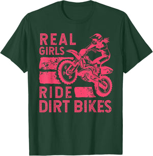 Cool Dirt Bike Girls Motocross Biker Racer Sport T-Shirt - T-Shirt | Forest