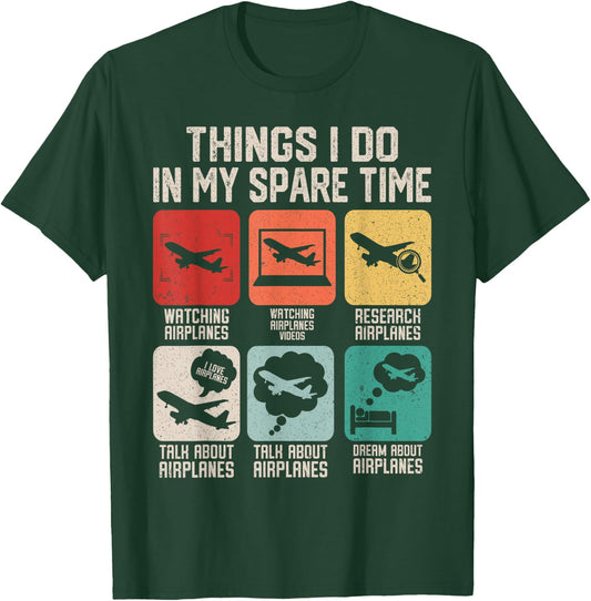 Funny Aviator Pilot Airplane Plane Aviation Gifts Men Women T-Shirt - T-Shirt | Forest