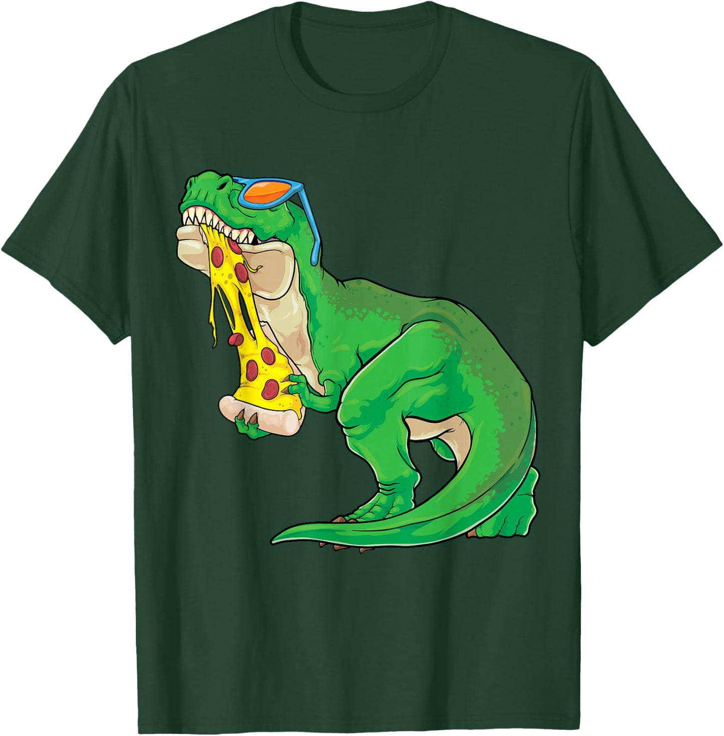 Dinosaur Eating Pizza Pizzasaurus T Rex Men Boys Kids T-Shirt - T-Shirt | Forest