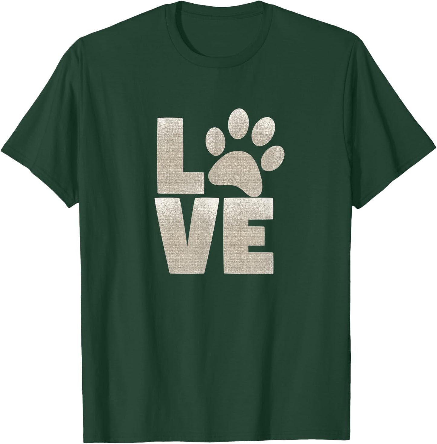 Love Dog Paw Print for Dog Paw Lover and Dog Owner T-Shirt - T-Shirt | Forest