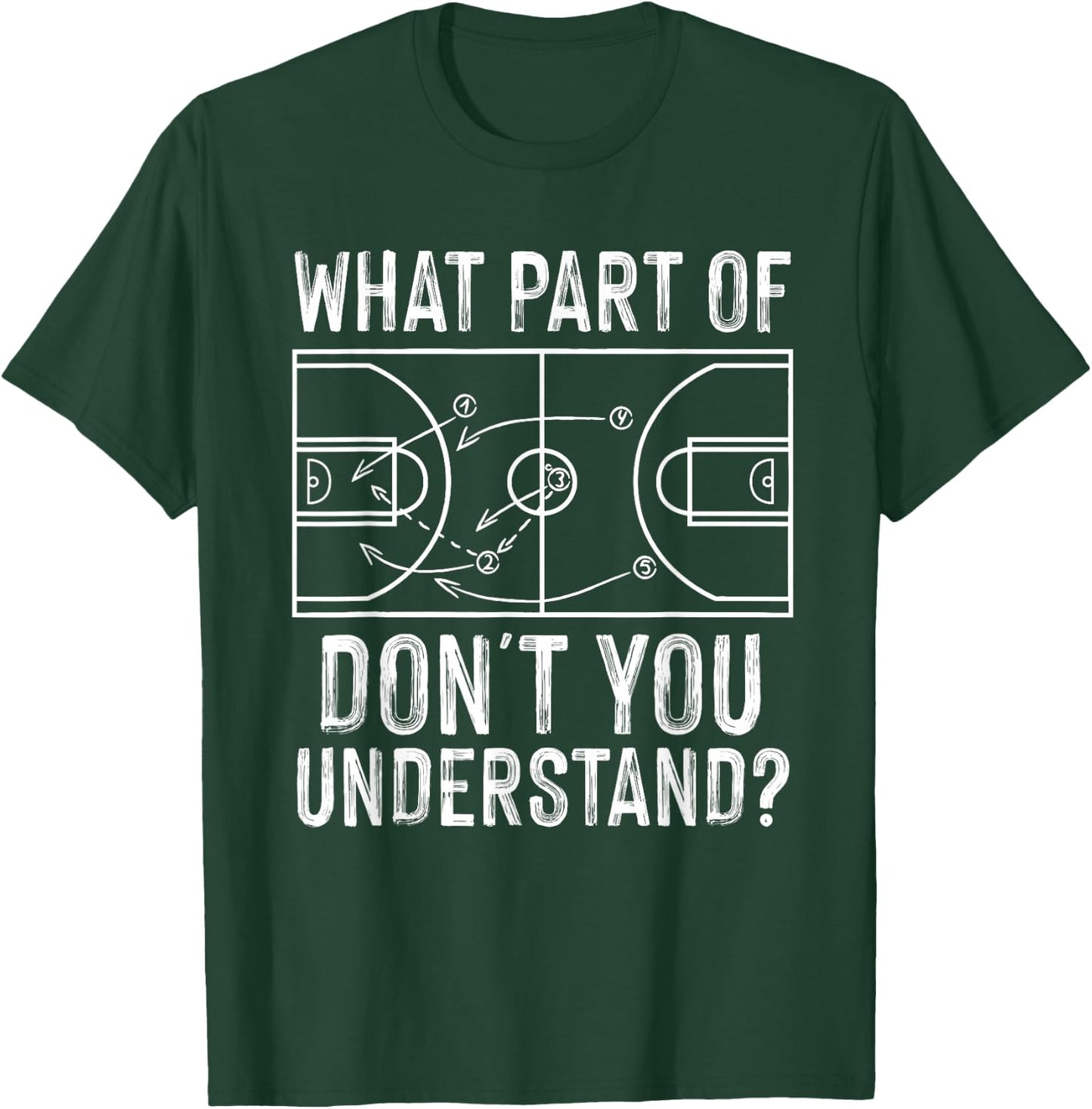 Funny Basketball Coach Design Men Women Ball Game Trainers Small T-Shirt - T-Shirt | Forest