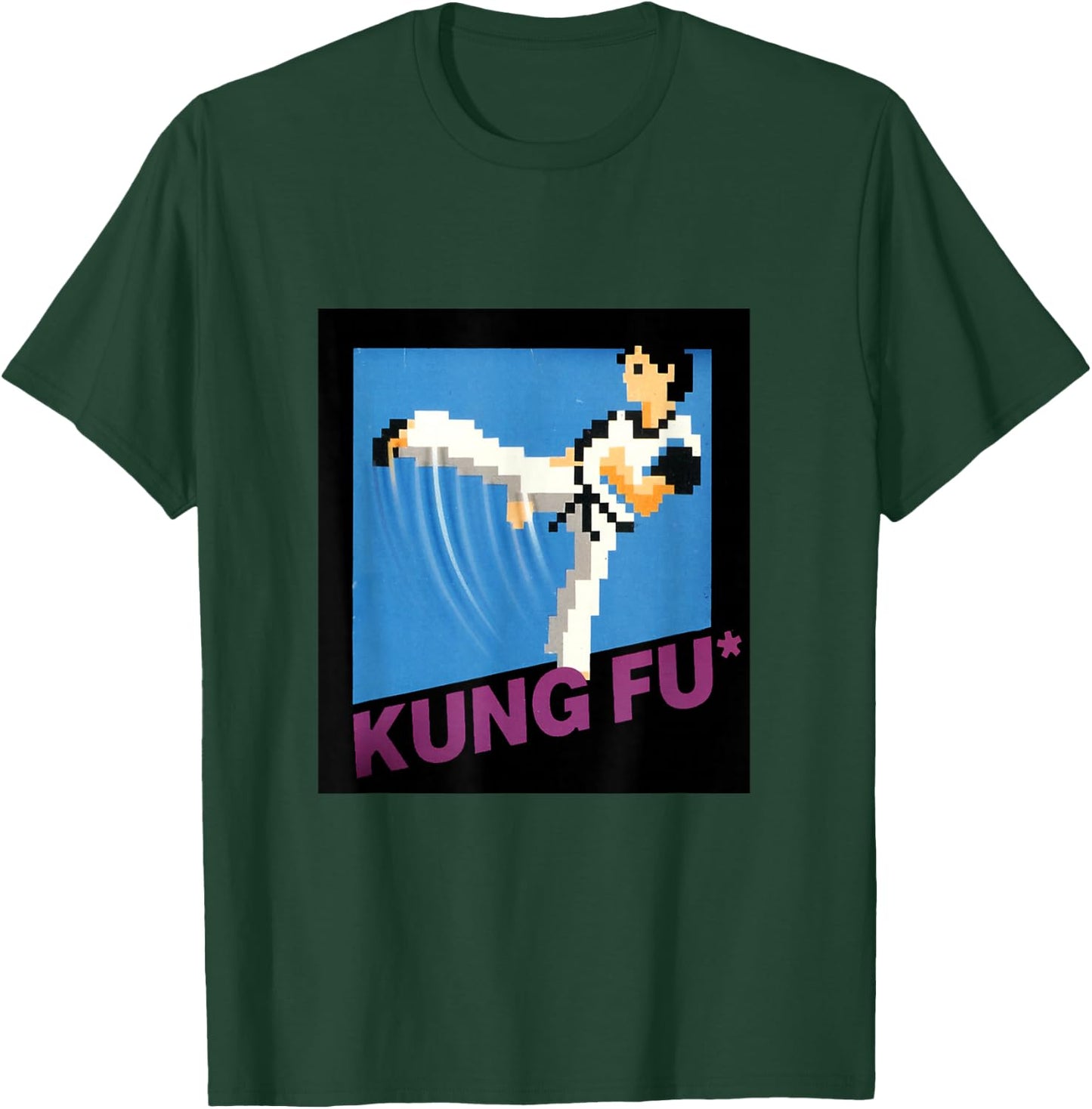 Kung Fu Kick 8 Bit Old School Video Game T-Shirt - T-Shirt | Forest