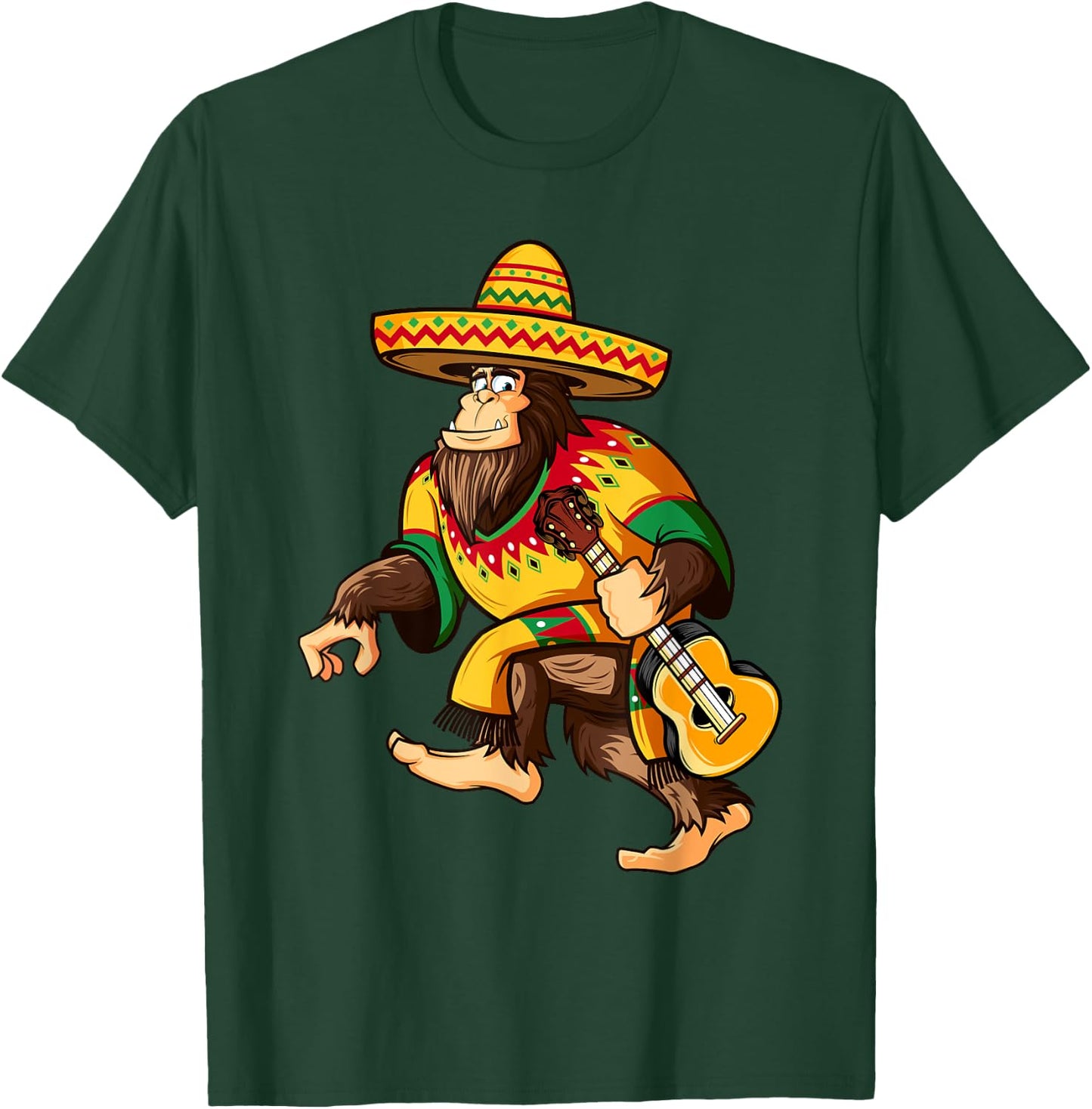 Funny Bigfoot El Squatcho Cinco De Mayo Mexican Sombrero T-Shirt - T-Shirt | Forest
