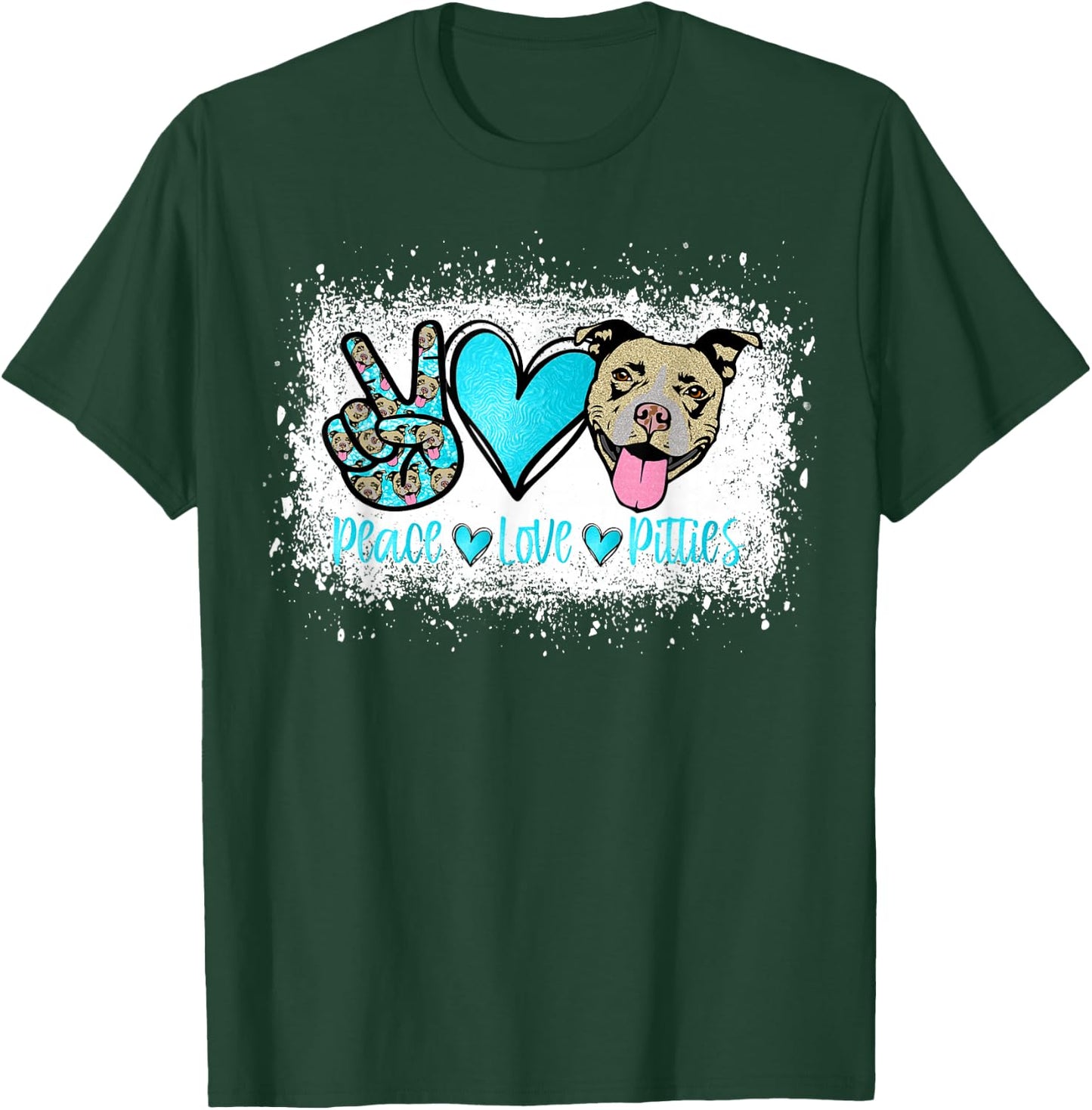 Peace Love Pitties Pitbull Lover Pet Owner Fur Mama Dog Mom Women T-Shirt - T-Shirt | Forest