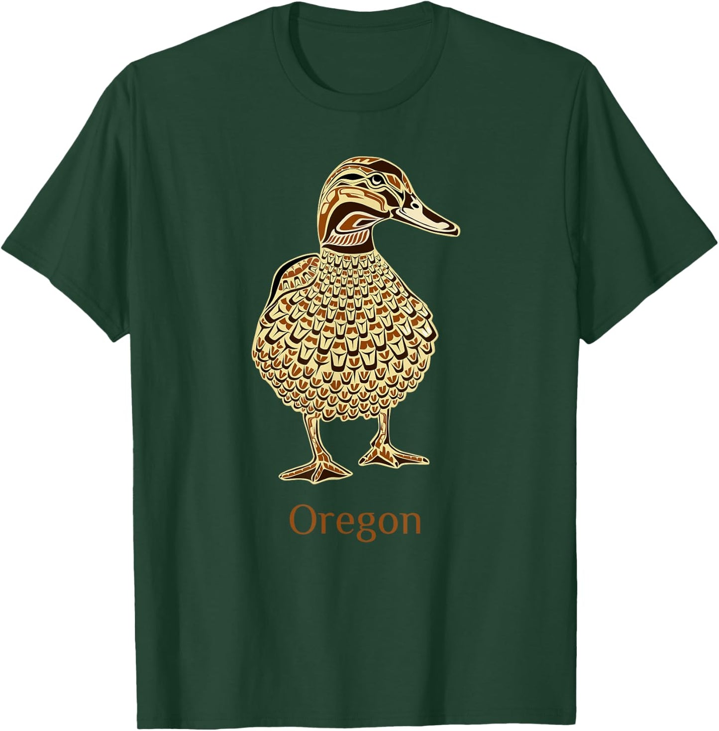 Oregon Mallard Duck Bird Lover Native American Style Birding T-Shirt - T-Shirt | Forest