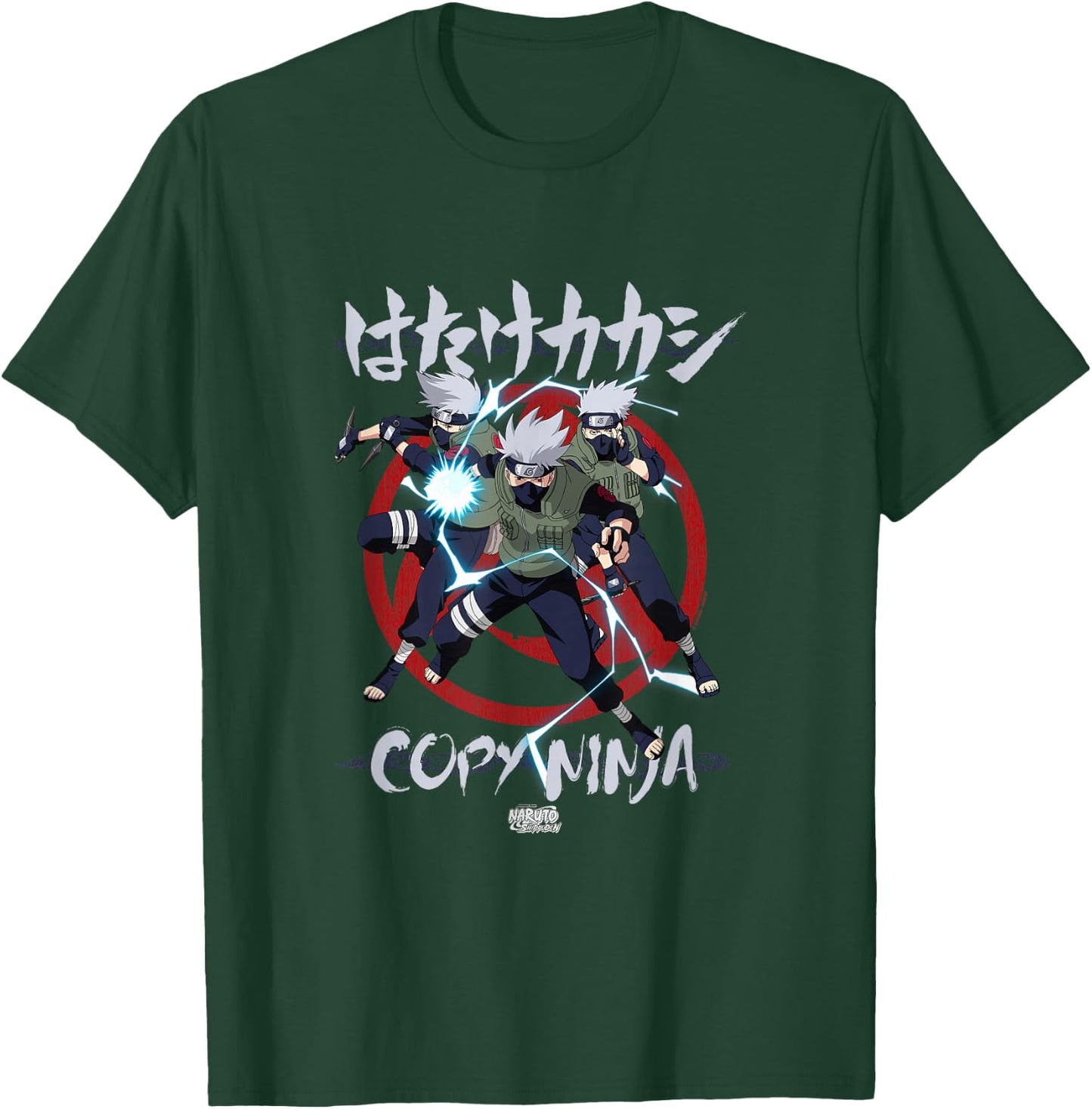 Naruto Shippuden Kakashi Copy Ninja Lightning Anime T-Shirt - T-Shirt | Forest