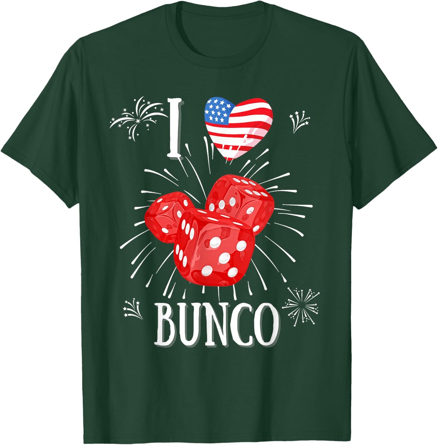 Fun Bunco Patriotic Fireworks 4th-July T-Shirt - T-Shirt | Forest