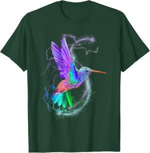 Colorful Rainbow Hummingbird Spring Garden Bird Summer Shirt Men Women Kids T-Shirt - T-Shirt | Forest