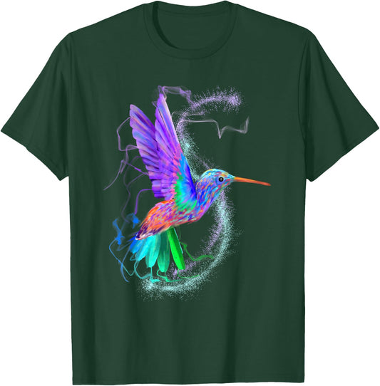 Colorful Rainbow Hummingbird Spring Garden Bird Summer Shirt Men Women Kids T-Shirt - T-Shirt | Forest