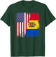 Half Moldovan Flag | Vintage Moldova USA Gift T-Shirt - T-Shirt | Forest