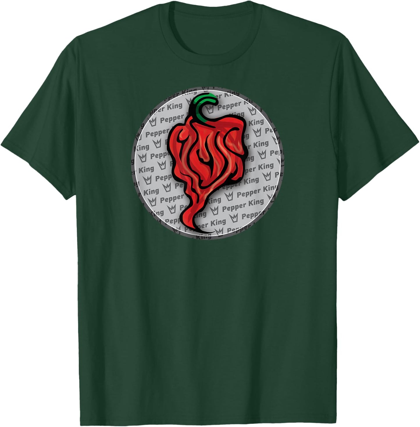 Pepper King : King of the Peppers : Pattern 2 T-Shirt - T-Shirt | Forest