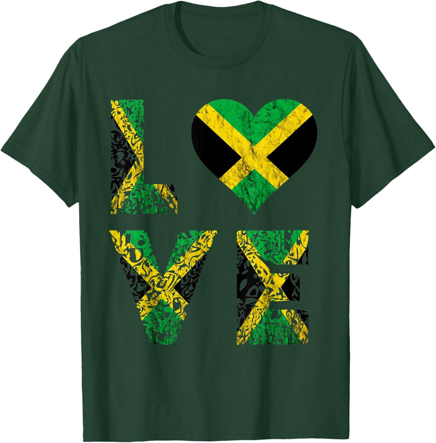 Jamaica Love Jamaican Caribbean Pride Jamaican Roots T-Shirt - T-Shirt | Forest
