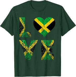 Jamaica Love Jamaican Caribbean Pride Jamaican Roots T-Shirt - T-Shirt | Forest