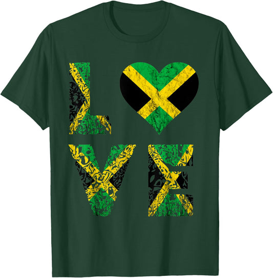 Jamaica Love Jamaican Caribbean Pride Jamaican Roots T-Shirt - T-Shirt | Forest