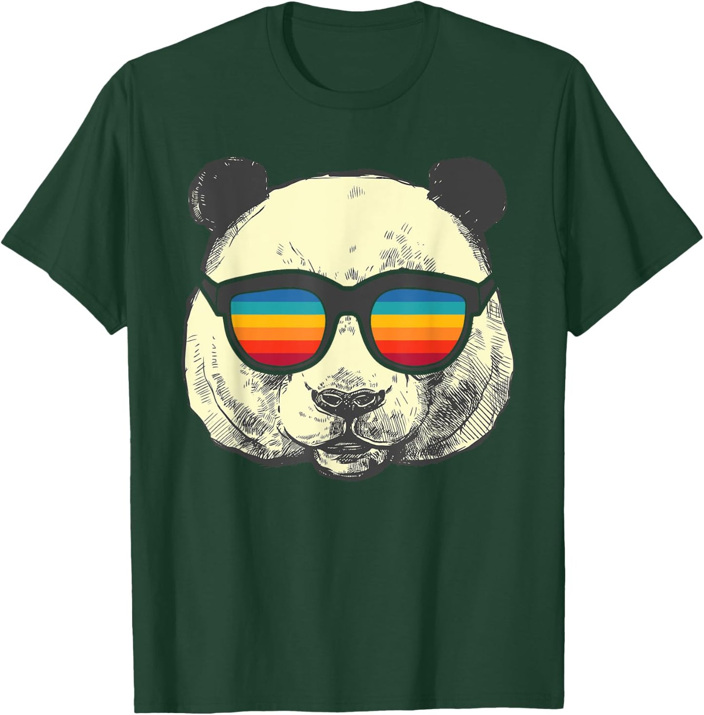 Retro Panda With Sunglasses T-Shirt - T-Shirt | Forest