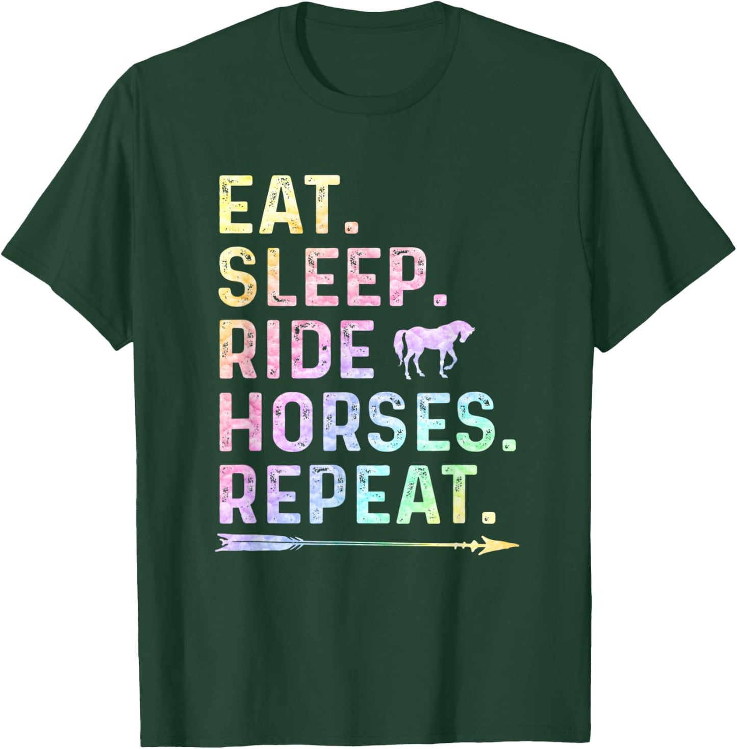 Horse Girl Eat Sleep Ride Horses Repeat Horseback Riding T-Shirt - T-Shirt | Forest