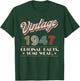 Vintage 1947 Original Parts Year Of Birth Birthday T-Shirt - T-Shirt | Forest