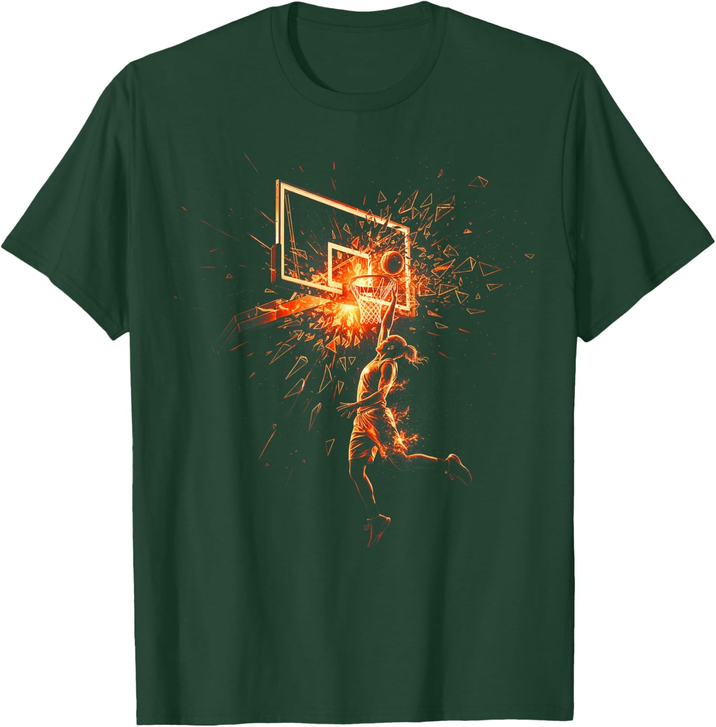 Basketball Player Streetball Silhouette T-Shirt - T-Shirt | Forest