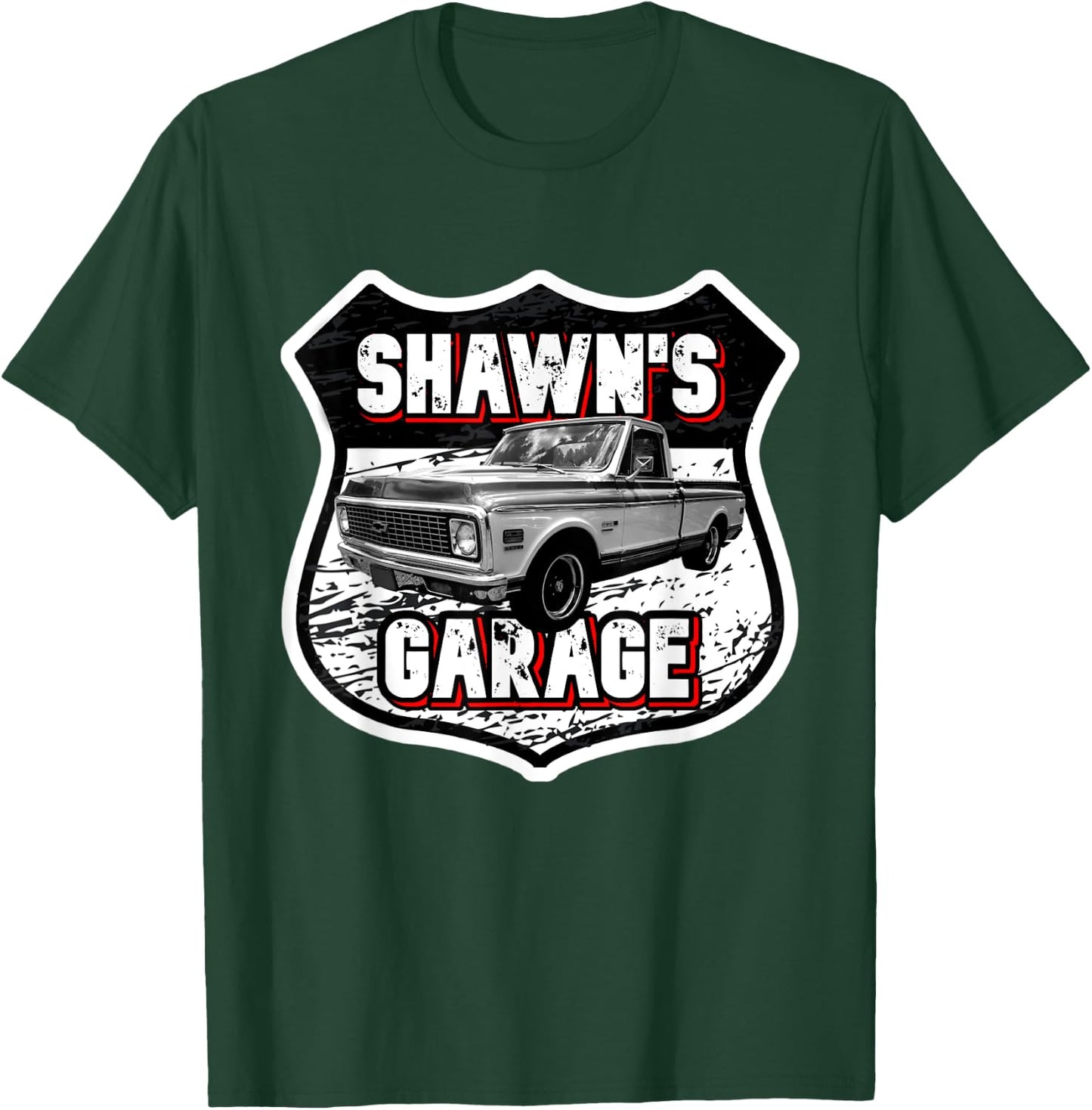 Shawn's Garage Classic Car Truck Custom Shawn Shawns Garage T-Shirt - T-Shirt | Forest