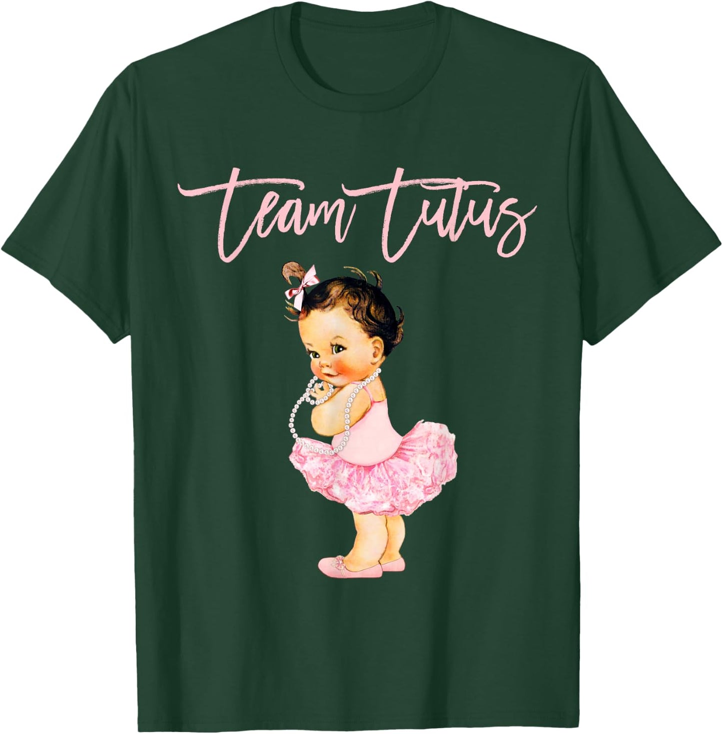 Team Tutu Girl Gender Reveal Baby Shower Touchdown Gift T-Shirt - T-Shirt | Forest