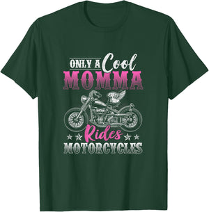 Funny Motorcycle Lover Graphic Biker Moms Motorbike Rider T-Shirt - T-Shirt | Forest