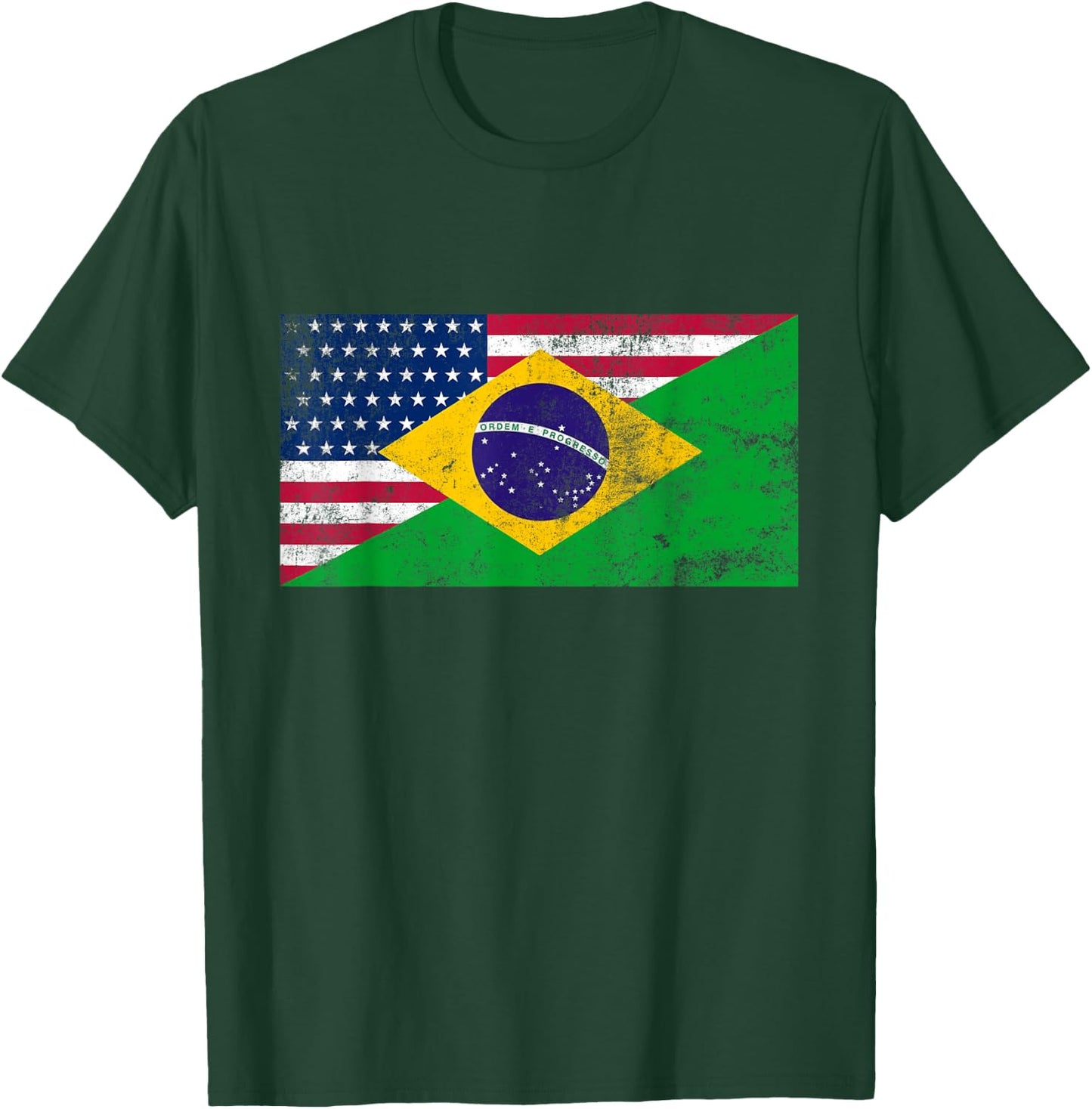 Brazil Shirt Brasil Soccer USA America Flag Jersey Men Women T-Shirt - T-Shirt | Forest