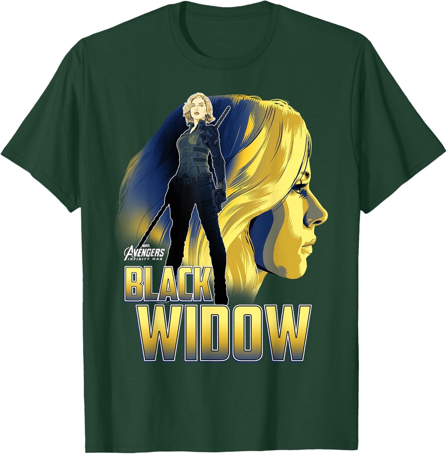 Marvel Infinity War Black Widow Profile Graphic T-Shirt - T-Shirt | Forest