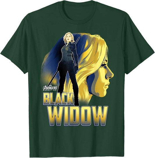Marvel Infinity War Black Widow Profile Graphic T-Shirt - T-Shirt | Forest