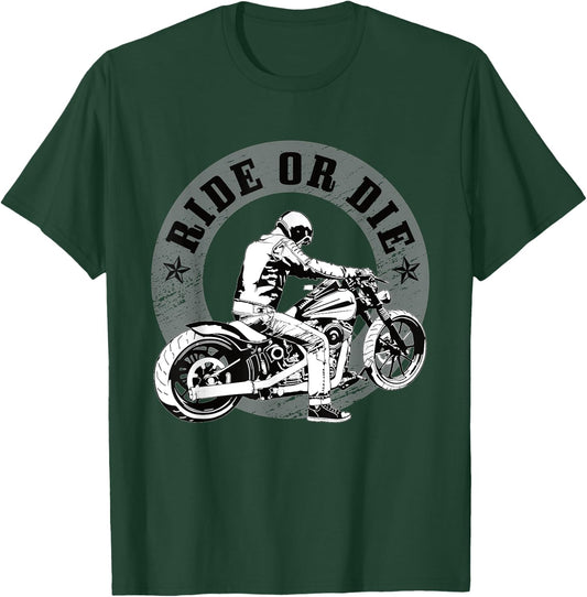 Ride or Die Motorcycle T-Shirt - T-Shirt | Forest