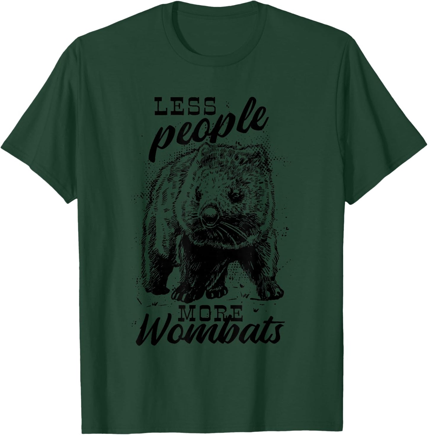 Less People More Wombats Funny T-Shirt - T-Shirt | Forest