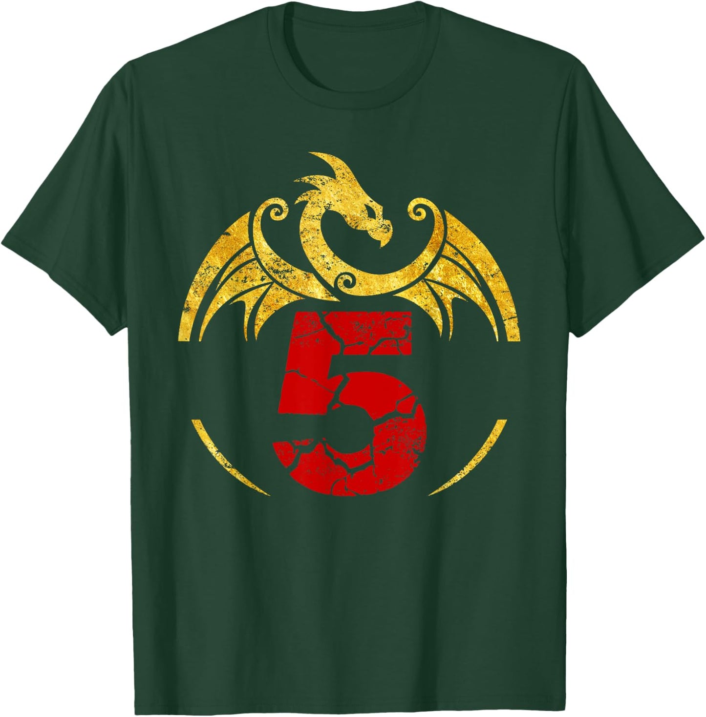 5th Birthday Gift Dragon Shirt T-Shirt - T-Shirt | Forest