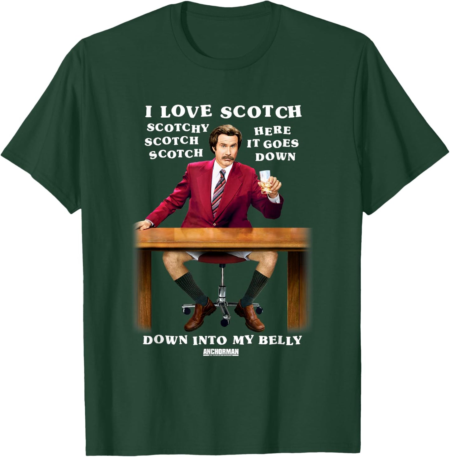 Anchorman Ron I Love Scotch T-Shirt - T-Shirt | Forest