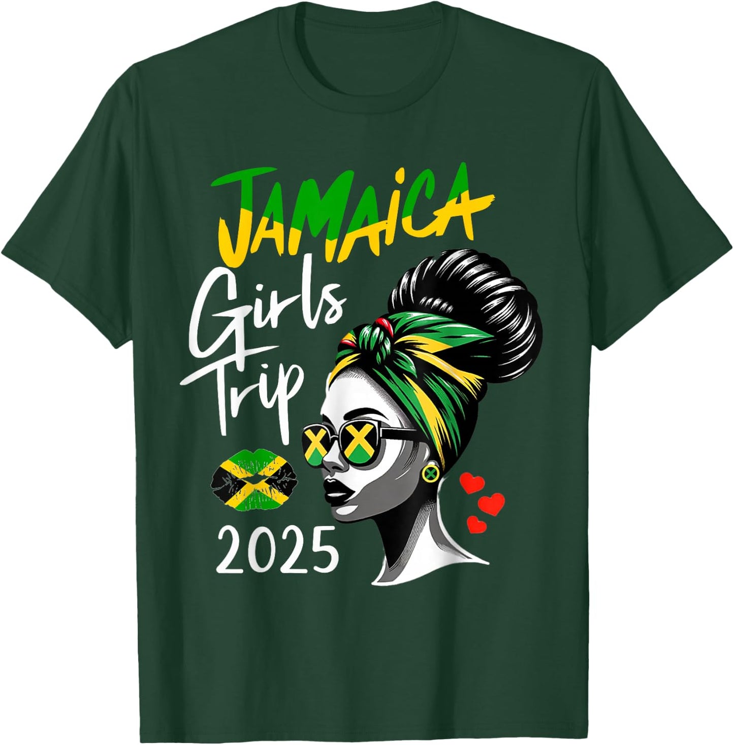 Jamaica Girls Trip 2025 Matching Women Summer Vacation Trip T-Shirt - T-Shirt | Forest