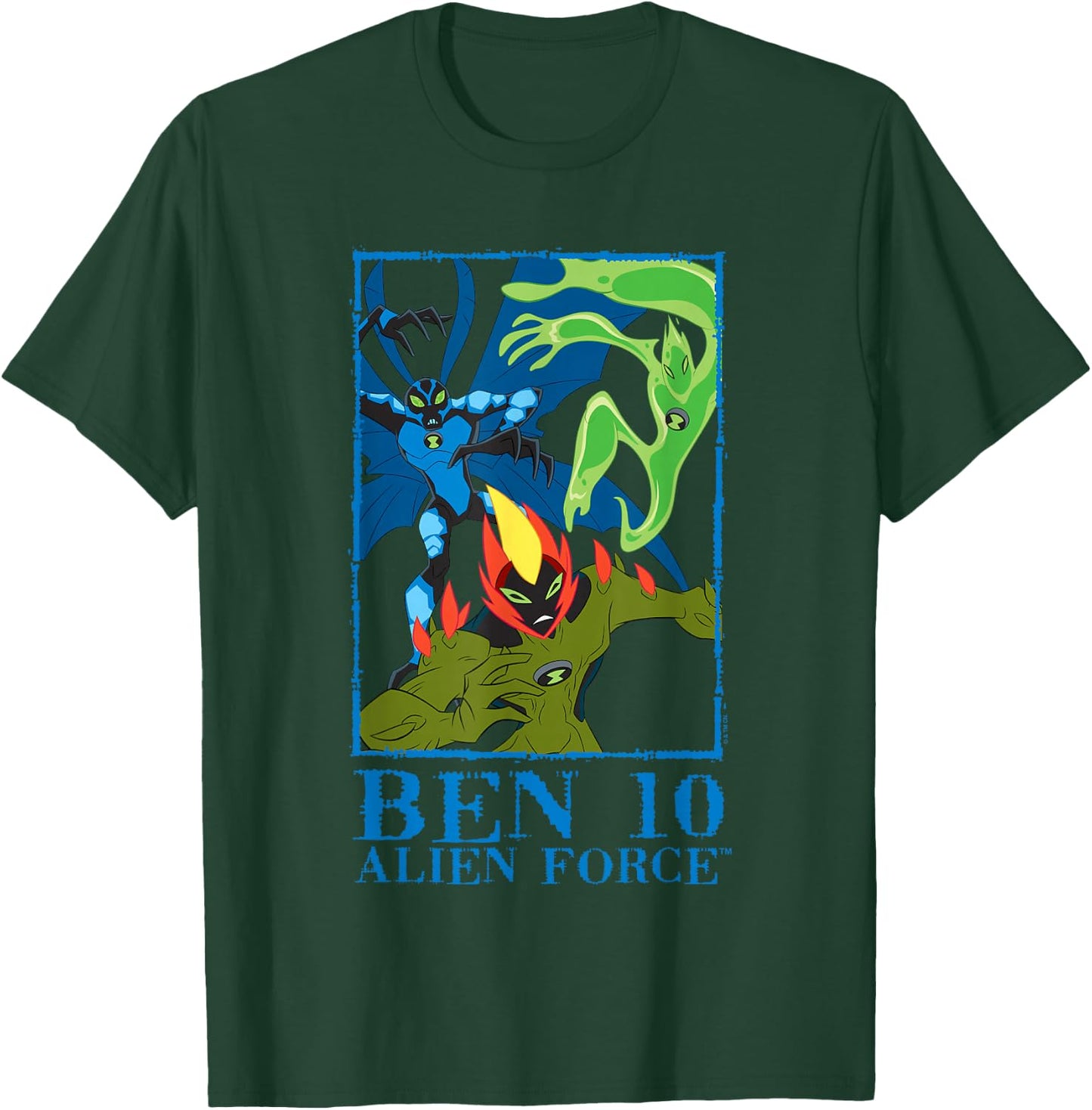 Ben 10: Alien Force Big Chill Swampfire & Goop Epic Poster T-Shirt - T-Shirt | Forest