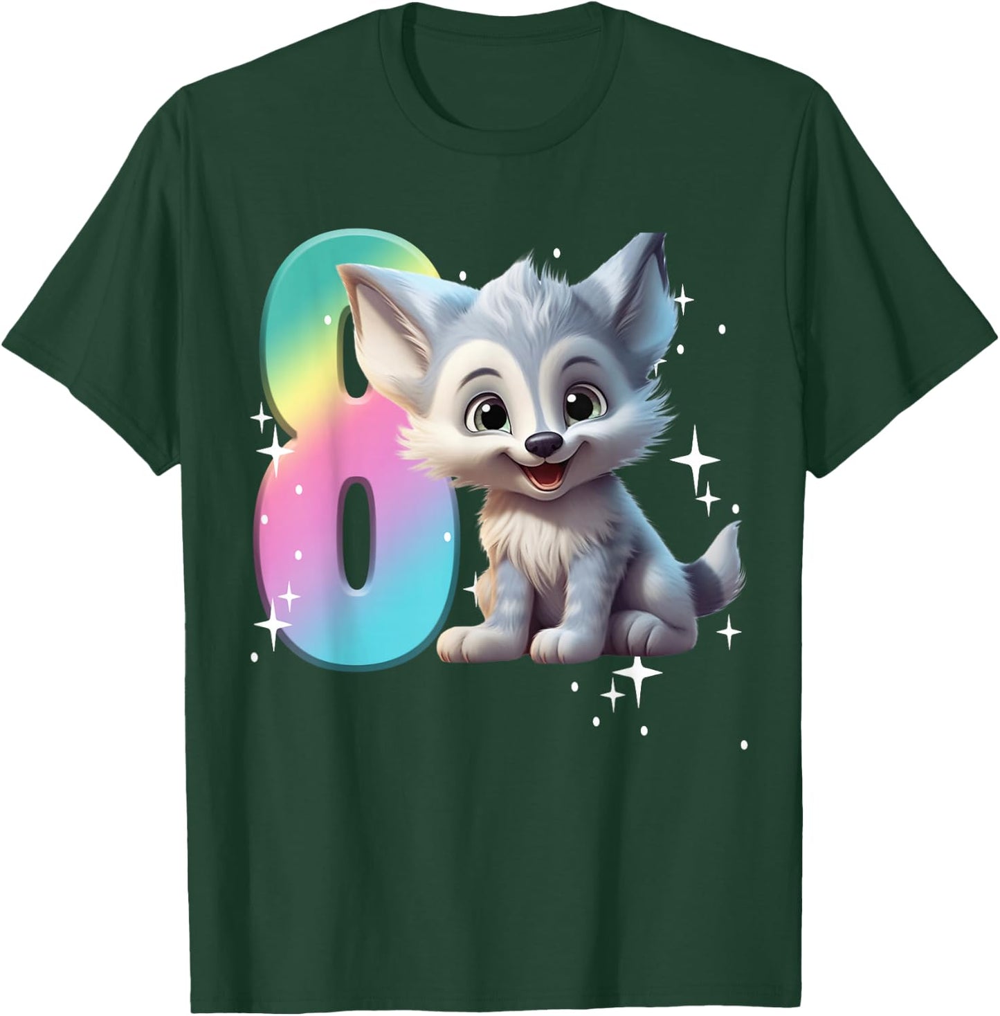 8th Birthday Wolf Shirt Birthday Girl Outfit Wolves 8 Eight T-Shirt - T-Shirt | Forest