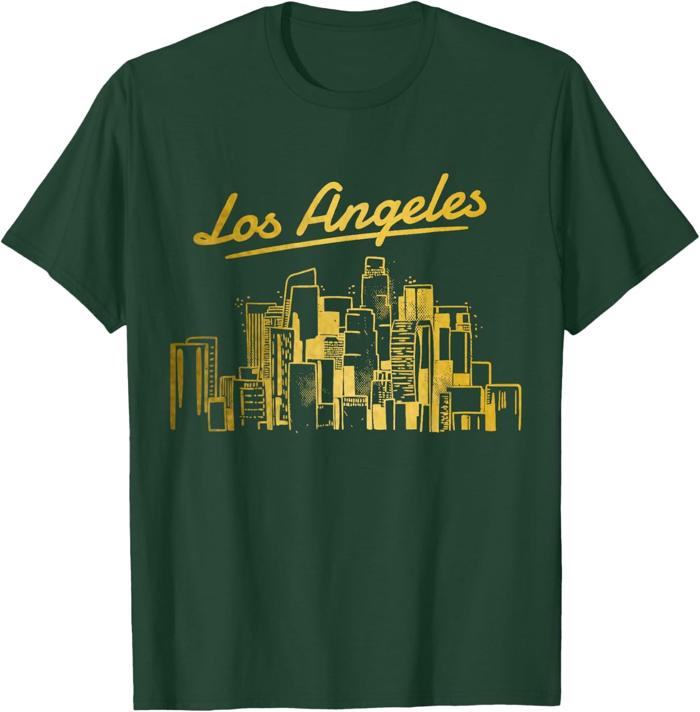 Los Angeles Skyline LA Vintage California T-Shirt - T-Shirt | Forest