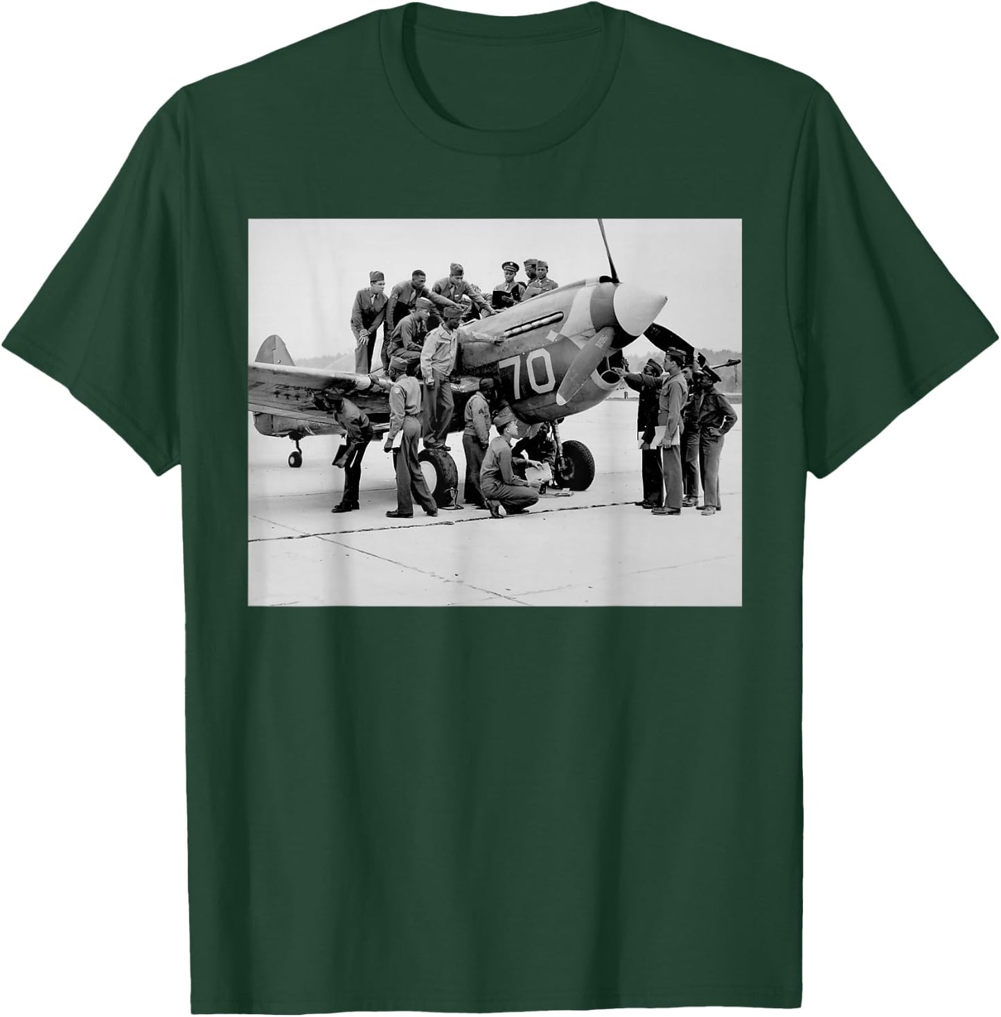 Vintage Tuskegee Pilots USA Black History World War 2 Airmen T-Shirt - T-Shirt | Forest