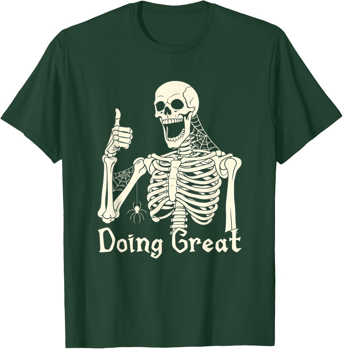Skeleton Sarcastic Joke Meme Doing Great Thumbs Up Hilarious T-Shirt - T-Shirt | Forest