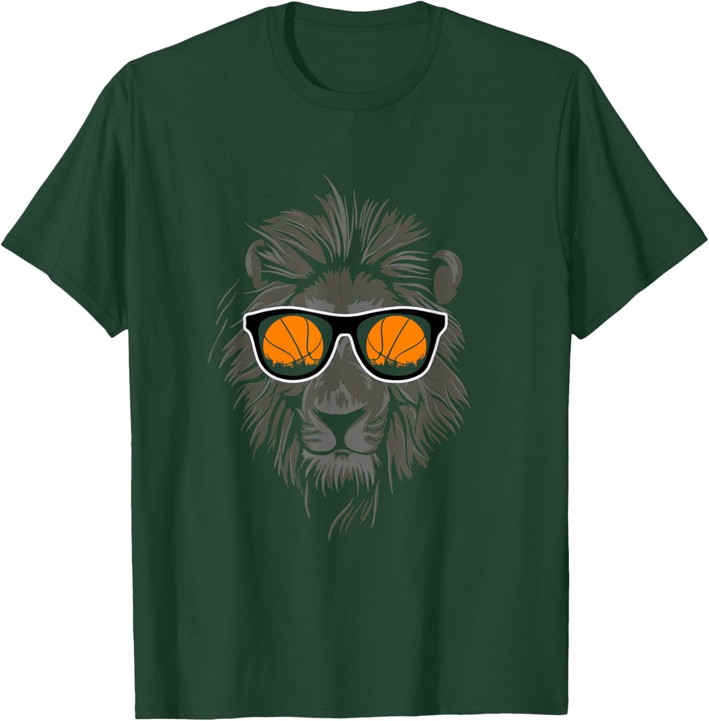 Cool Basketball Lion With Sunglasses T-Shirt - T-Shirt | Forest