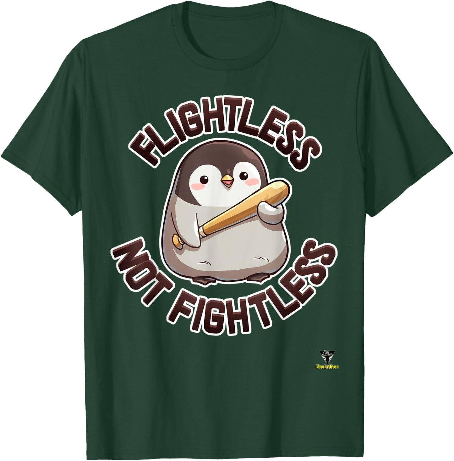 Flightless not Fightless - a menacing penguin T-Shirt - T-Shirt | Forest
