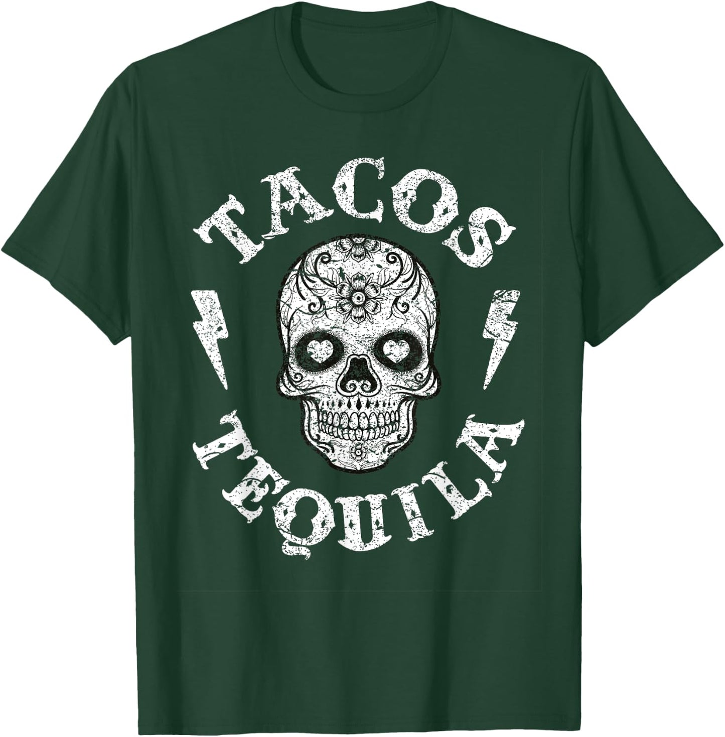 Sugar Skull Tacos & Tequila Apparel Mexican Fun Wear Women T-Shirt - T-Shirt | Forest