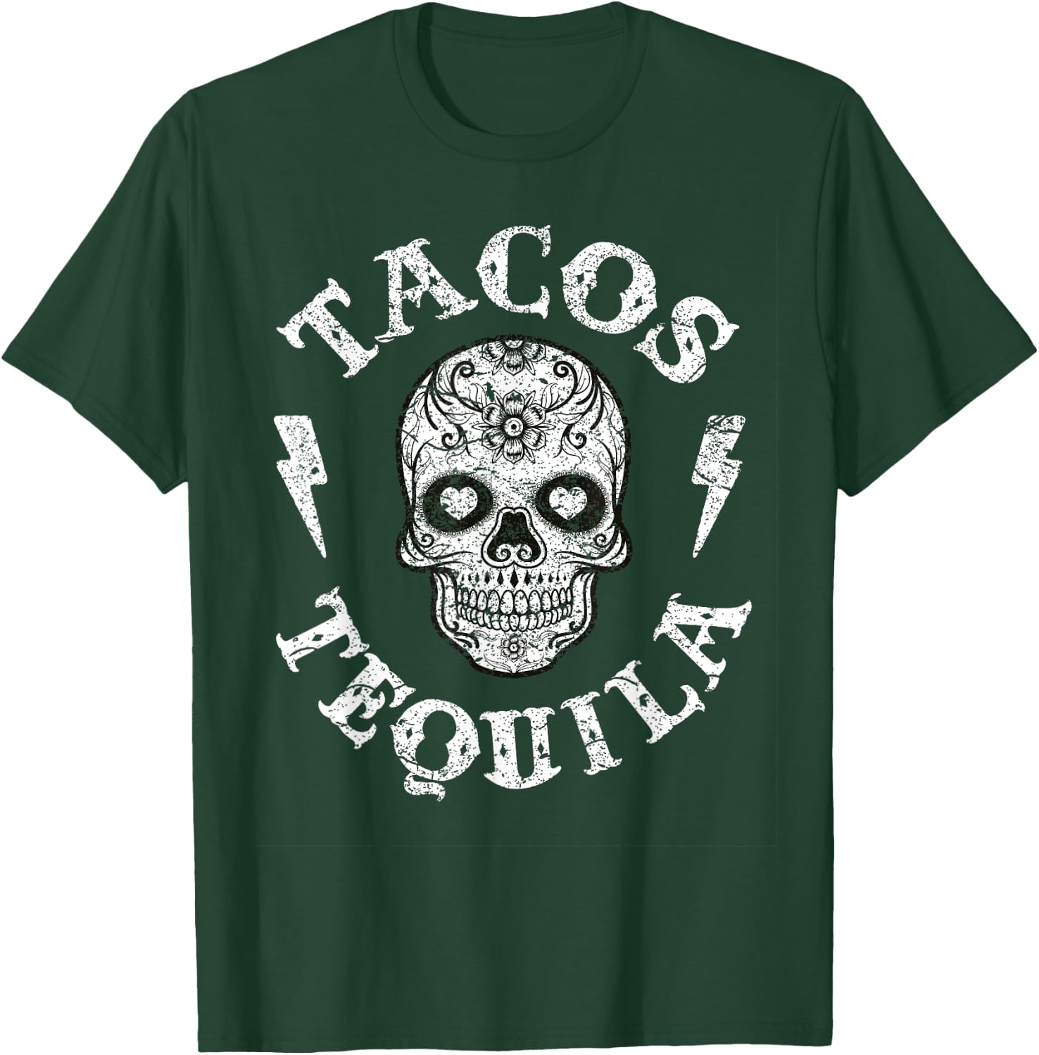 Sugar Skull Tacos & Tequila Apparel Mexican Fun Wear Women T-Shirt - T-Shirt | Forest