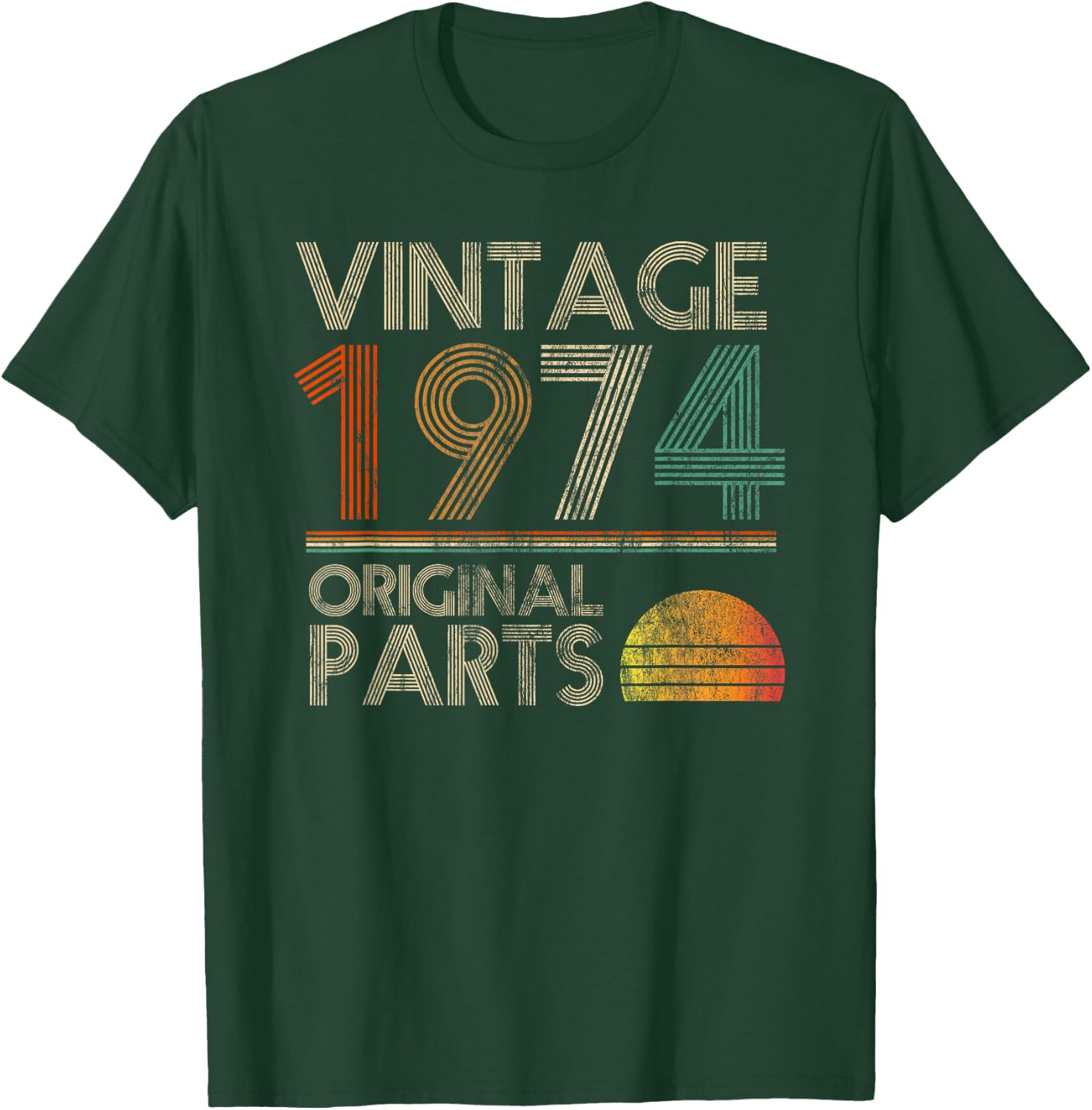 Vintage Original Parts Birthday 1974 48th Retro Style T-Shirt - T-Shirt | Forest