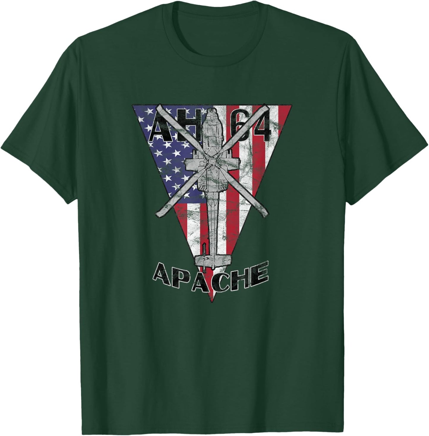 AH-64 Apache attack helicopter patriotic vintage design T-Shirt - T-Shirt | Forest