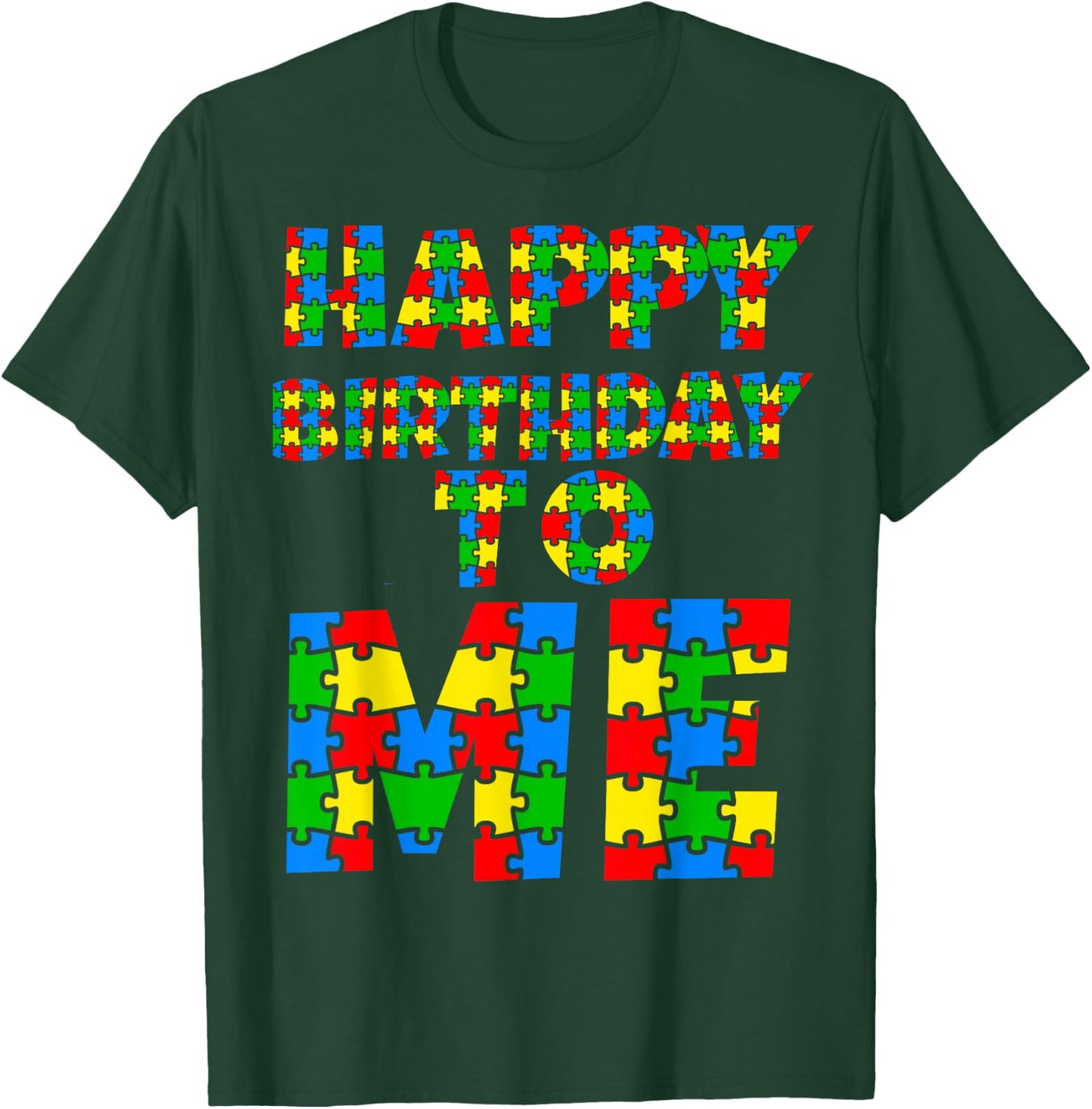 Happy Birthday To Me Autism Birthday Rainbow Kids Boys Girls T-Shirt - T-Shirt | Forest