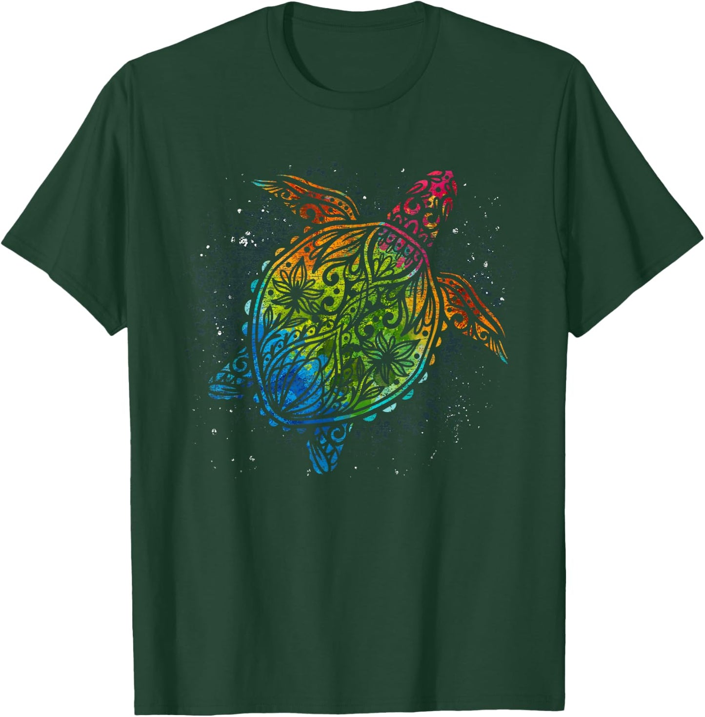 Sea Turtle Hawaii Colourful Animal Motif Turtle T-Shirt - T-Shirt | Forest